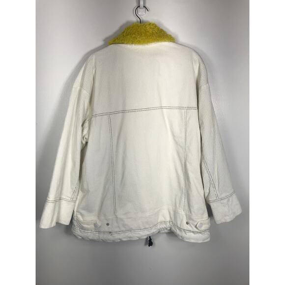 We the Free Anthropologie Women's Lust for Life Corduroy Oversized Jacket Ivory - Picture 8 of 16